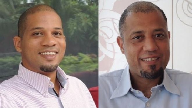 Folha Mouftaou (à gauche) et son ami David Gnonlonfoun